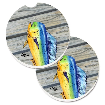 Carolines Treasures Mahi Mahi Dolphin Fish Set of 2 Cup Holder Car Coaster 8470CARC