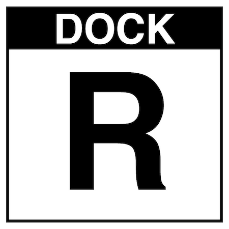 5S Supplies Loading Dock R Sign - ALM - 16in x 16in DOCKR-ALM-1616