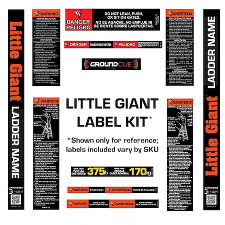 Little Giant Ladders Label Kit, Safety and Hazard Labels 32006