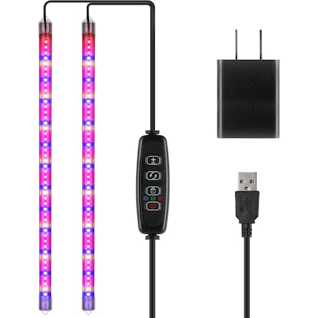 Ipower 20W Full Spectrum LED Plant Grow Light Strips for Indoor Plants with Auto ON/Off 3/9/12H Tim GLLEDXSTRIPSMIX20T