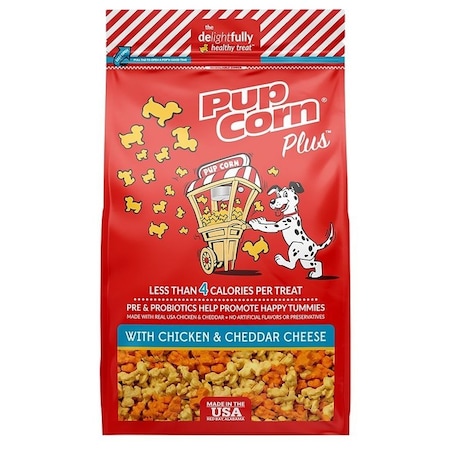 Pupcorn Plus 738039208981 Dog Treat, Cheddar Cheese, Chicken Flavor, 27 oz Case 20898