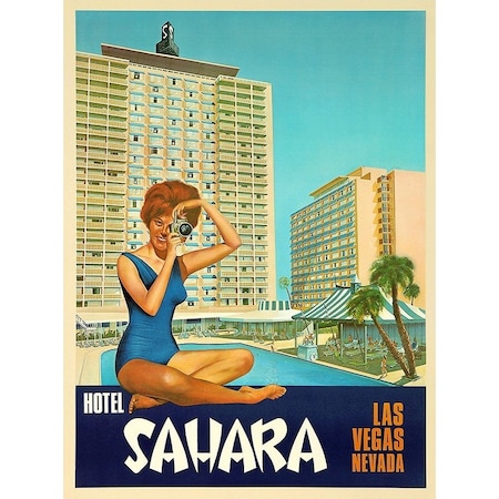 Homeroots 20" X 28" Hotel Sahara C1960S Las Vegas Vintage Travel Poster Wall Art 394297