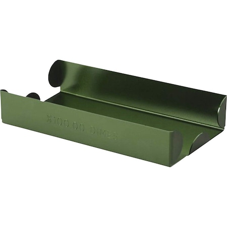 Controltek Metal Coin Tray, Dimes, Green, Anodized Metal 560067