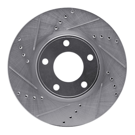 Dynamic Friction Co DFC Brake Rotor - Drilled and Slotted - Silver 631-54091L