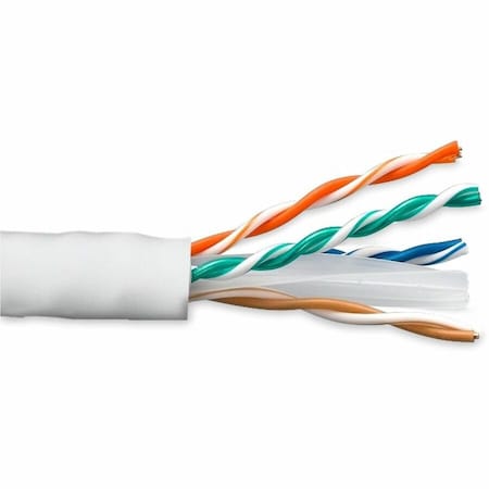 Enet CAT5E SOLID 24AWG 4PAIR UTP COPPER CABLE CMR JACKET 1000FT WHITE C5E-SOWH-1K-ENC