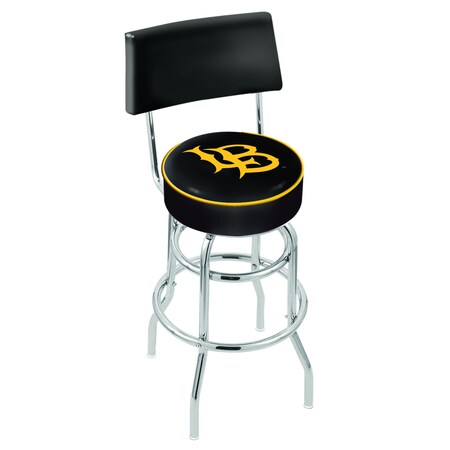 Holland Bar Stool Co 25" Chrome 2-Ring Long Beach State University Swivel Bar Stool, Back L7C425LBStUn