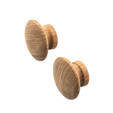Homeroots Set of Two Brown Wood Classic Round Drawer Pull Knobs, 2PK 476576