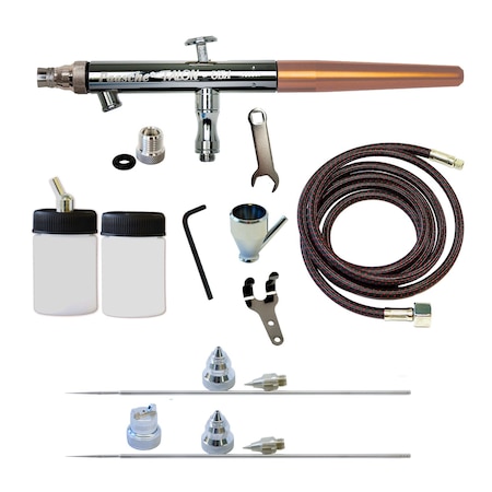 Paasche Double Action Set w/ .25, .38 &.66mm heads Plus Fan Aircap & 1/8BSP Adapter TS-3AS