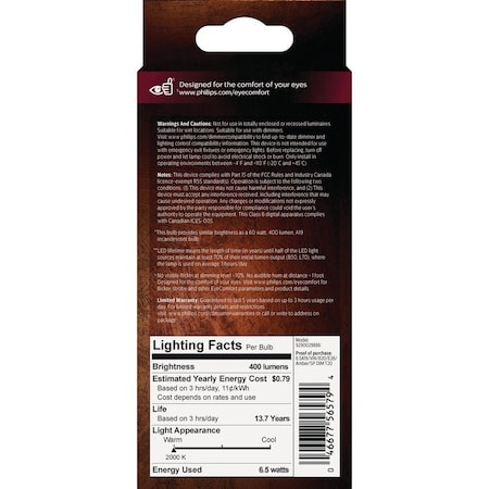 Signify 60W Equivalent Amber Medium A19 Dimmable Vintage LED Light Bulb 565796