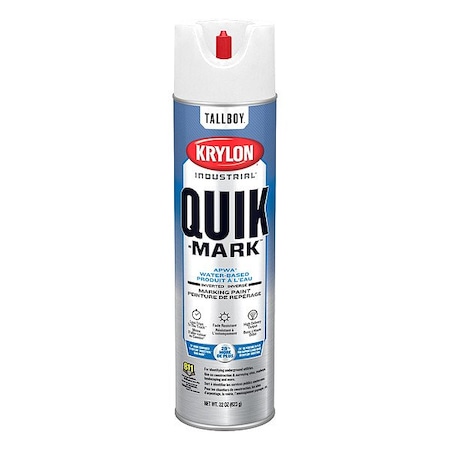 Krylon Industrial Inverted Marking Paint, 22 oz., Brilliant White, Water -Based T03901004