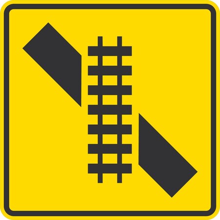 Lyle Skewed Crossing Symbol, 36x36, Engineer Grade, Yellow G-16113-EG_36x36