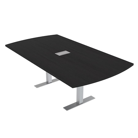 Skutchi Designs 6 Person Conference Table With Power Unit | 7' Arc Rectangle Table | Harmony Series HAR-AREC-48X84-T-U999ST19-ESIL
