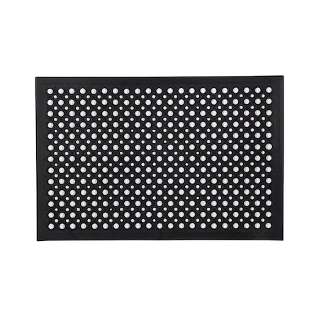 Floortex Antifatigue Mat, 47 in L x 35 in W, 0.55 in Thickness, 100% Recycled Rubber, Black NREMFLRU0105
