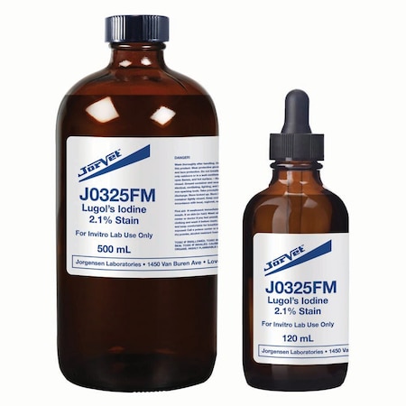 Jorgensen Laboratories 2.1% Iodine Stain Kit, 500mL Bottles J0325FM