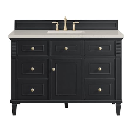 James Martin Vanities Lorelai 48" Single Vanity, Black Onyx, w/ 3 CM Siberian Silestone Top w/FreePower Wireless Charger 424-V48-BKO-FSFR