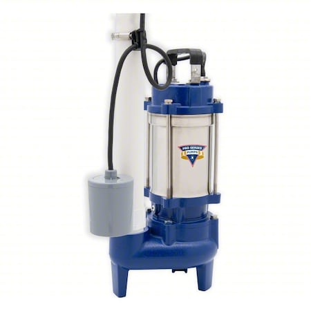 Pro Series Pumps SewageEjectorPump, 10ft, 0.4hp, 115VAC E7040-TS