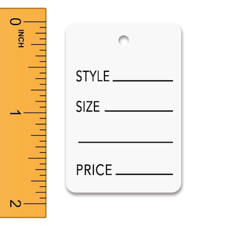 Specialty Store Services White Printed Tags, 1 1/4 In. W X 1 7/8 In. H 5902