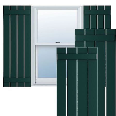 Ekena Millwork True Fit PVC Four Board Spaced Board-n-Batten Shutters, Thermal Green , 23W x 29H, PR TFP101SBF23X029FG