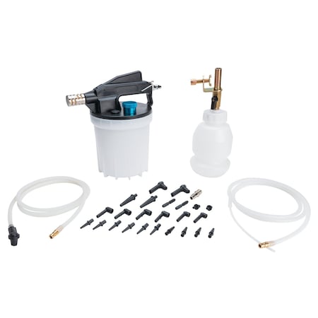 Performance Tool Pneumatic Brake Bleed Kit, Single Handed, Air Compressor Compatible W89204