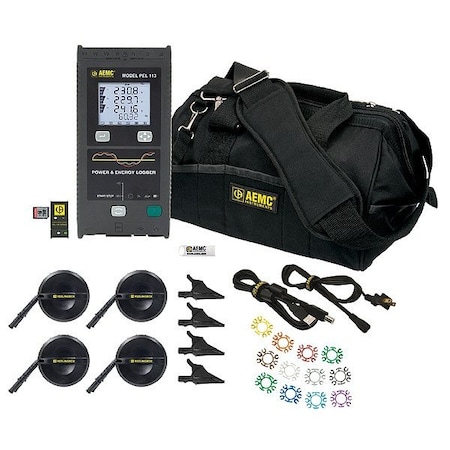 Aemc Instruments Power Energy Logger, 1000 V, 32 GB PEL 113 w/3 MA194-10-BK