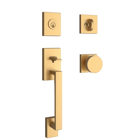 Baldwin Single Cylinder La Jolla Handleset Contemporary Knob Contemporary Square Rose with 6AL Latch and SCLAJXCONCSR044