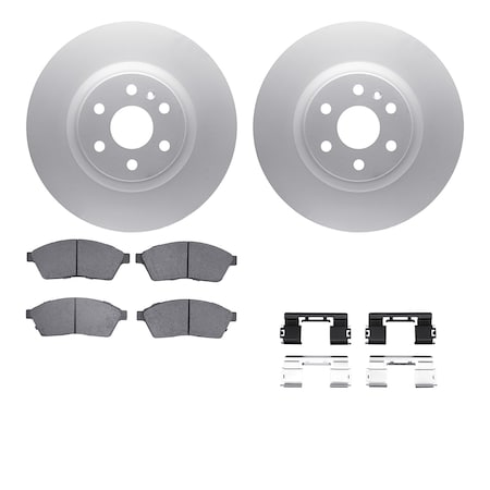 Dynamic Friction Co DFC GEOSPEC Coated Rotors with 5000 Brake Pads - Ceramic and Hardware 4512-46147