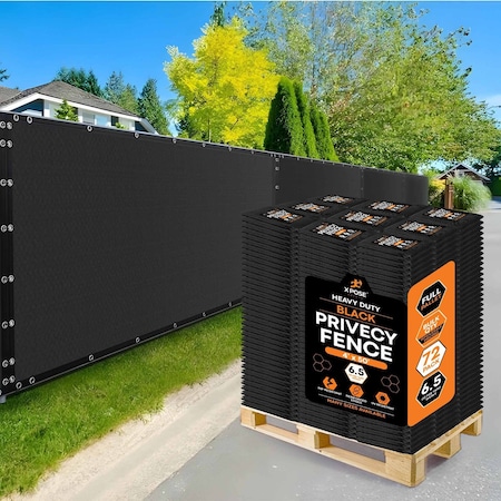 Xpose Safety Privacy Fence Screen 4ft x 50ft, Black, 72PK PS-450BK-FP72-X