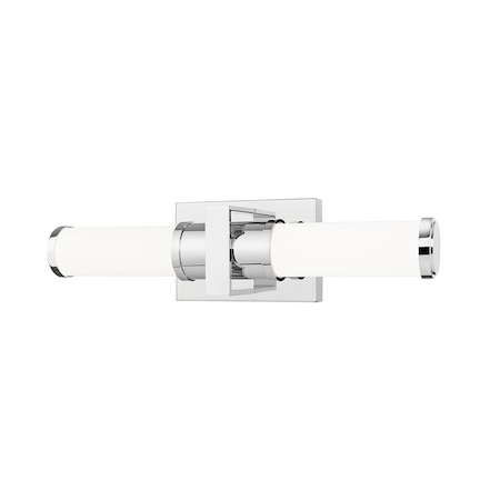 Z-Lite Idris 1 Light Vanity, Chrome/Opal White, 18.5 In W x 5 In H 1019-18W-CH-LED