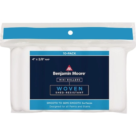 Benjamin Moore Premier 4'' x 3/8'' Woven Mini Roller Covers, 10PK U66302-018