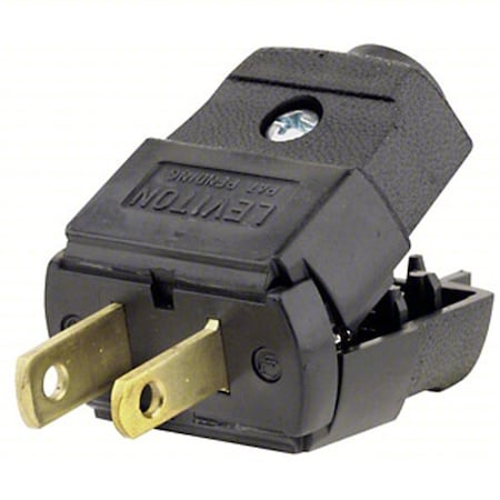 Leviton Straight Blade Plug, 1-15P, 15 A, 125V AC, 2 Pole, Screw Terminals, Non-Grounded 101-EP