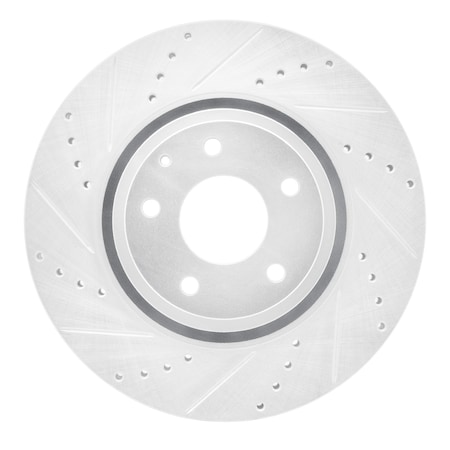 Dynamic Friction Co DFC Brake Rotor - Drilled and Slotted - Silver 631-80078L