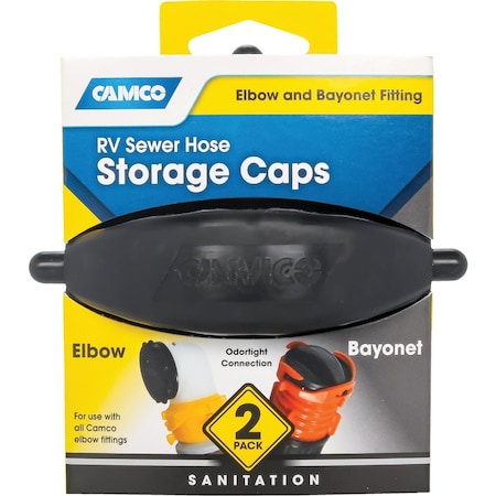 Camco RV Sewer Hose Storage Cap, 2PK 39753