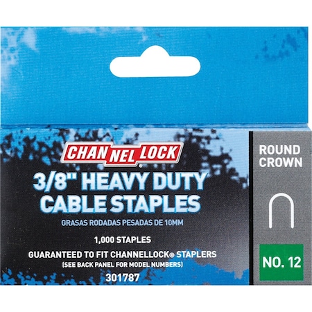 Channellock T25 Round Crown Cable Staple 3/8 In., 1000PK 301787