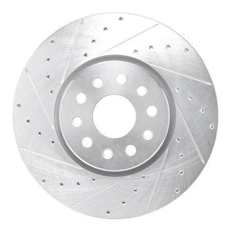 Dynamic Friction Co DFC Brake Rotor - Drilled and Slotted - Silver 631-42044L