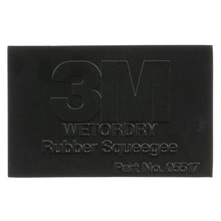 3M Rubber Squeegee, 2.75x4 1/4In, Black, PK50 05517