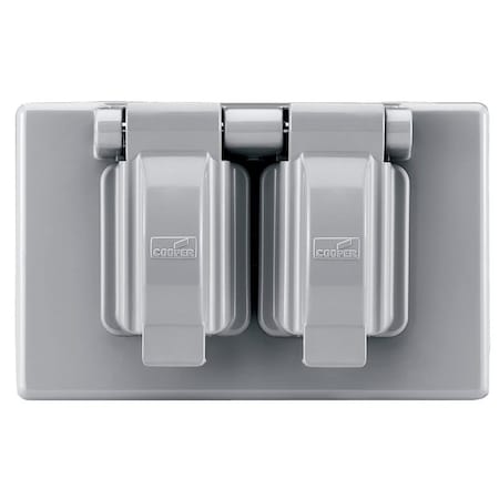 Eaton Wiring Devices Cover, 4-9/16 in L, 2-7/8 in W, Rectangular, Thermoplastic, Gray S1962
