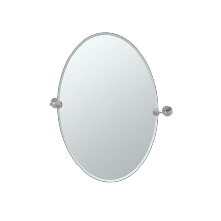 Gatco Latitude II 26.5" Frameless Oval Mirror, Satin Nickel 4299