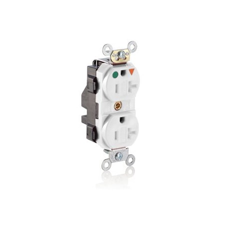 Leviton Lev-Lok Hospital Grade Tamper Resistant Duplex Receptacle, 20 Amp, 125 Volt MT830-IGW