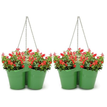 Esteras Tikar 8117E AG S-2 Enameled Galvanized Triple Hanging Planter - Set of 2 ES2434489