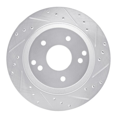 Dynamic Friction Co DFC Brake Rotor - Drilled and Slotted - Silver 631-47022R