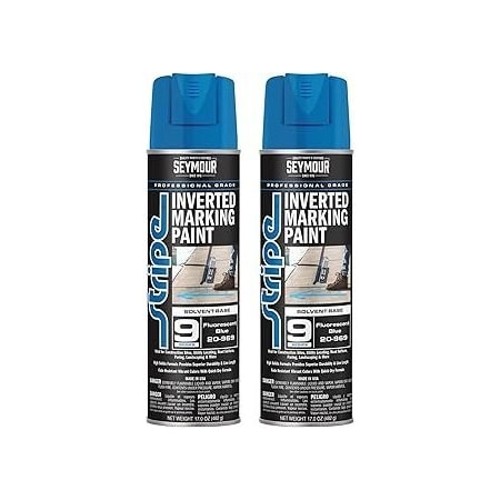 Seymour Midwest Stripe 9-Series Inverted Ground Marking Paint, Fluorescent Blue net 17oz., 2PK 20969-2