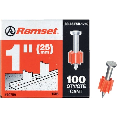 Ramset 1'' Fastening Pins, 100PK 00759