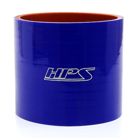 Hps Performance 3-5/8 in ID x 3 in L, 4-Ply High Temp Reinforced Silicone Straight Coupler Hose Connector, Blue HTSC-362-BLUE
