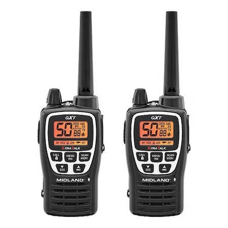 Midland Handheld Two Way Radio, Analog, 2.5 W GXT3000VP4