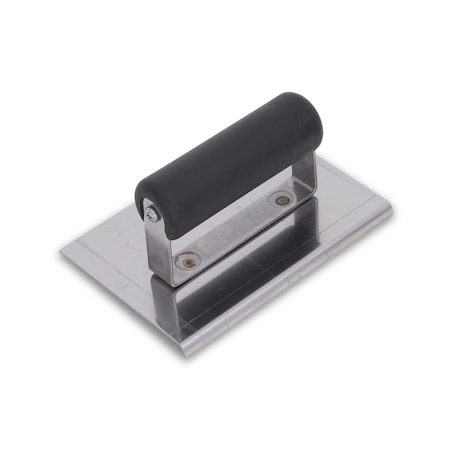 Marshalltown Straight End Hand Edger, Concrete Edger, Stainless Steel, 6 x 3 inch Edger, 1/4 inch Radius CE504SP