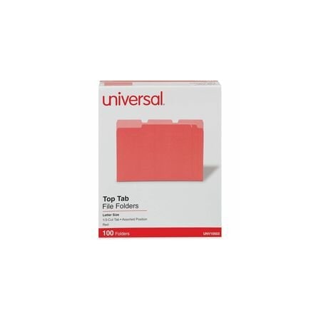Universal File Folders 9-1/2" x 11-3/4", Red/Pink, 100PK UNV10503