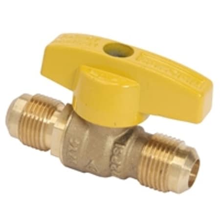 Brasscraft Gas Ball Valve, 1/2 in Connection, Flared, 5 psi Pressure, Brass Body TBVF8