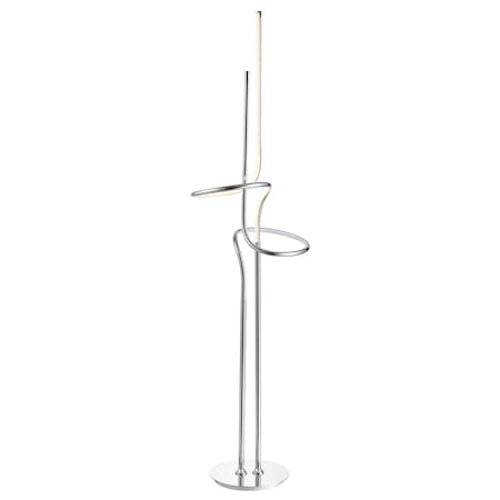Jonathan Y Sketch 64 in. Minimalist Dimmable Metal Integrated LED Floor Lamp, Chrome JYL7028A