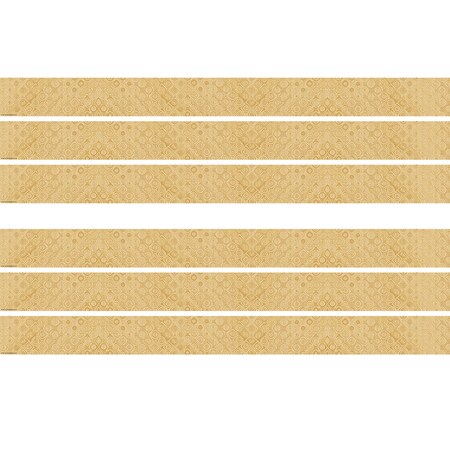 Teacher Created Resources Wonderfully Wild Golden Textile Straight Border Trim, 35 Feet Per Pack, 6PK TCR6688