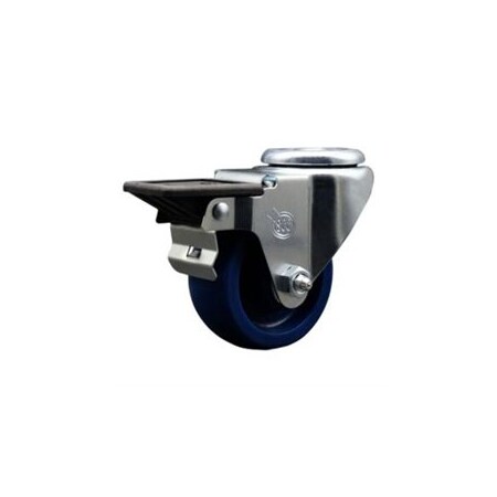 Service Caster 3'' Solid Poly Wheel Swivel Bolt Hole Caster with Posi Lock Brake SCC-BH20S314-SPUS-PLB